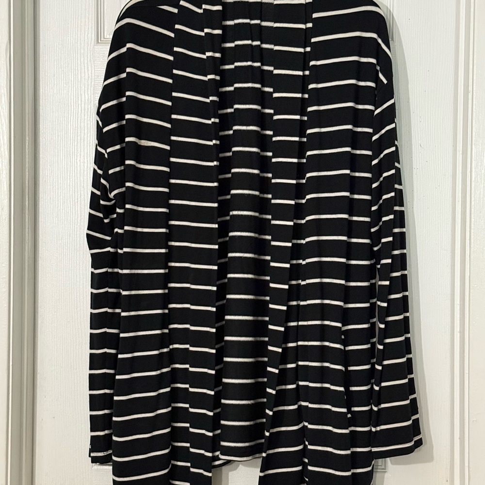 A New Day Black and White Striped Cardigan
